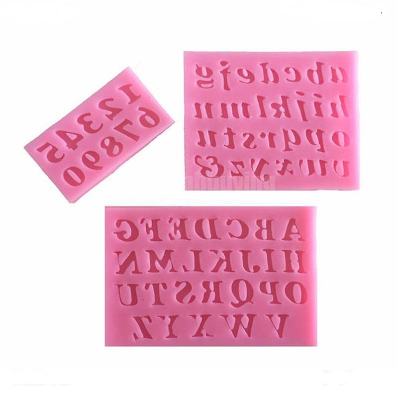 Set 3 khuôn silicon 3d chữ và số