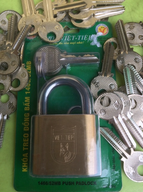Ổ khoá VIỆT TIỆP + 50 CHÌA loại trung 73-48 ống phi 8mm ( KHOÁ BẤM )
