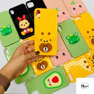 ỐP IPHONE VALI IN HÌNH NỔI 5 MẪU CUTE SILICON MỀM MICKEY QUẢ BƠ HEO HỒNG...