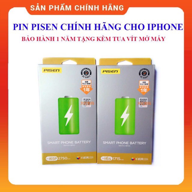 Pin pisen iphone chính hãng - bảo hành 1 năm