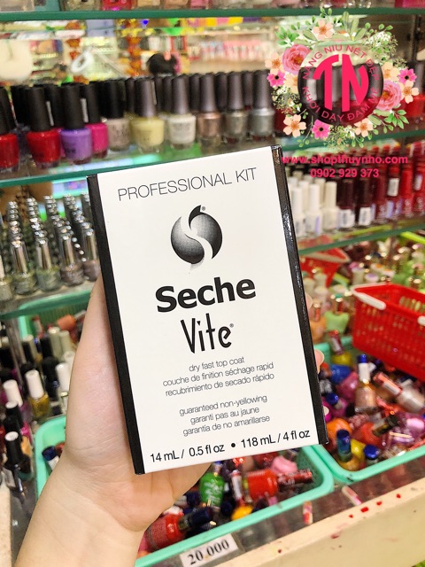 [CHÍNH HÃNG ] Sơn bóng cao cấp Seche Vite 118ml tặng 14ml siêu bóng dụng cụ làm móng tay nghệ thuật chuyên nghiệp nail