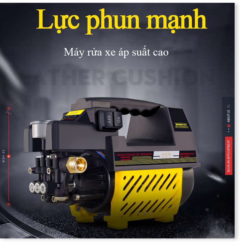 Máy xịt bơm rửa xe công suất lớn cao áp động cơ lõi đồng điện áp 220V vòi xịt áp lực cao EA135+PLUG