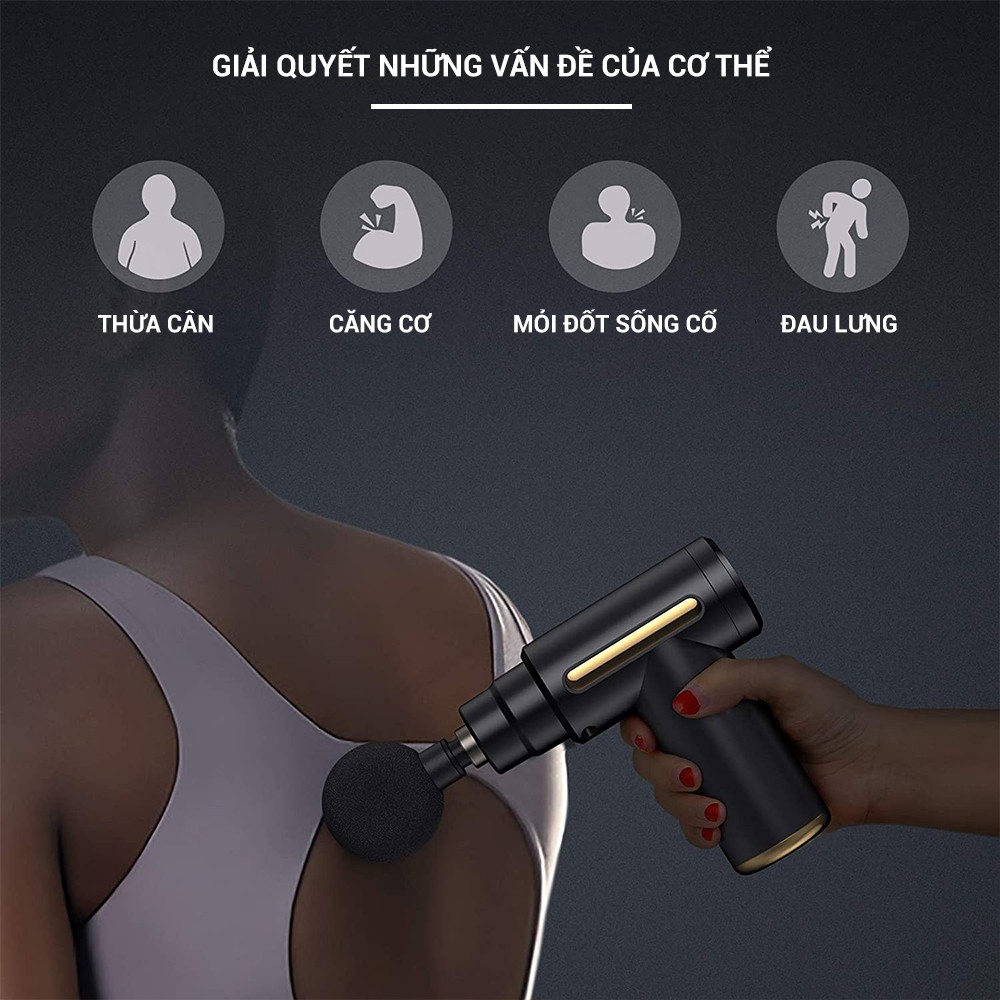 Máy mát xa cầm tay mini Massage Gun GoodFit GF212MG