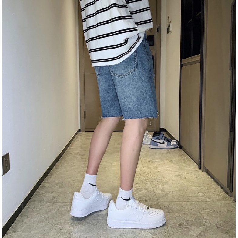QUẦN SHORT JEANS RÁCH ĐÙI FORM UNISEX NAM NỮ (kèm ảnh thật)
