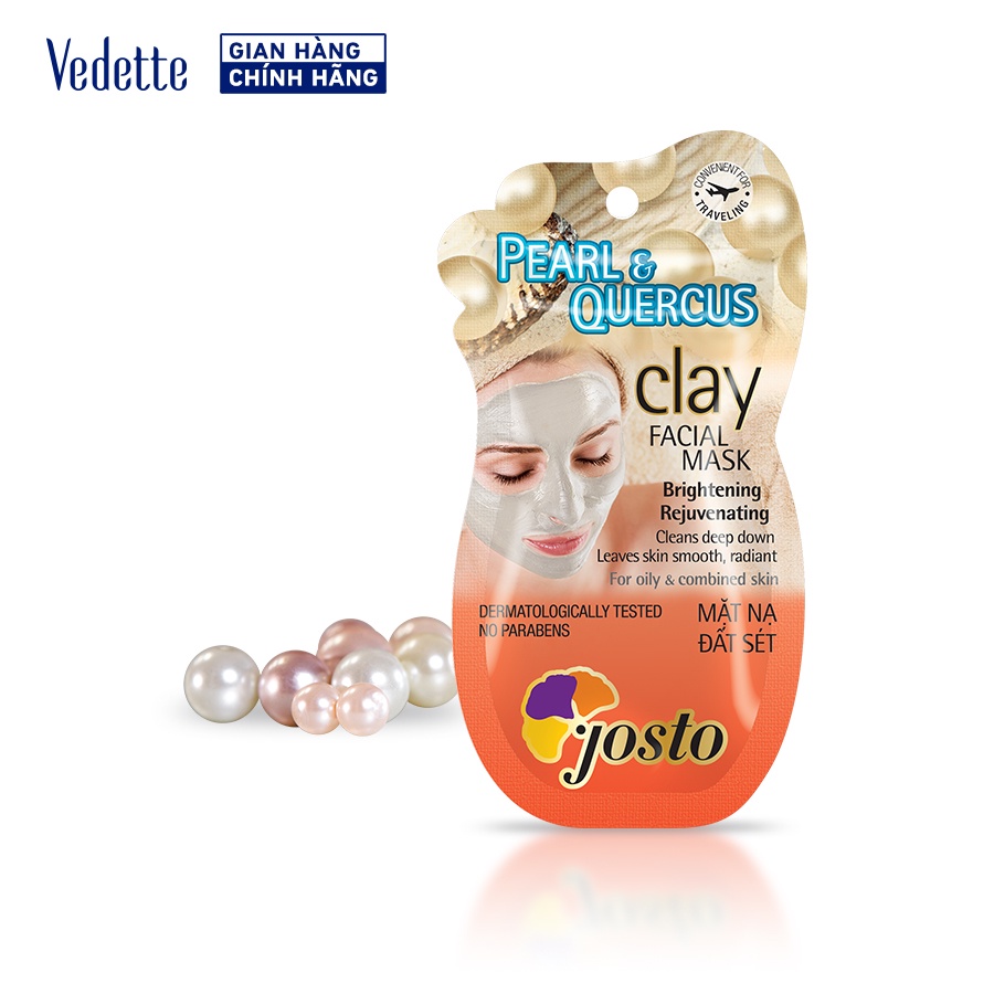 Mặt nạ đất sét Josto Ngọc Trai (Pearl &amp; Quercus)15ml (TPM034)