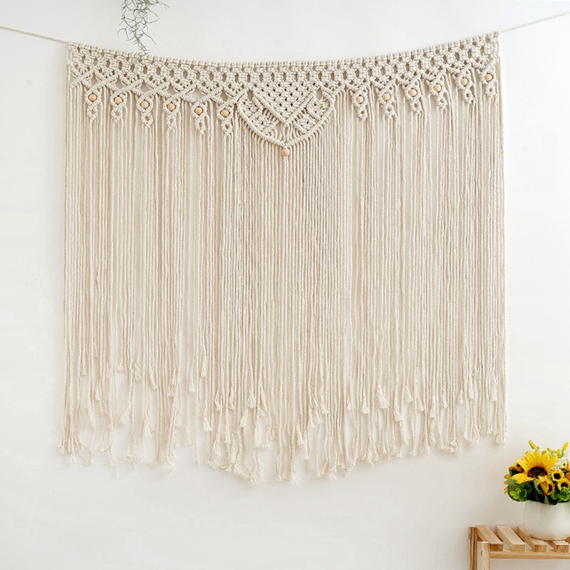 Thảm Dệt Sợi Cotton Handmade Treo Tường Trang Trí Phong Cách Boho