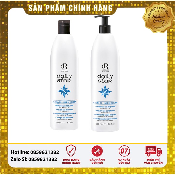 Bộ Dầu Gội Dầu Xả Dưỡng Ẩm Phục Hồi, Tăng Sức Sống RR Line Daily Star 350ml*2