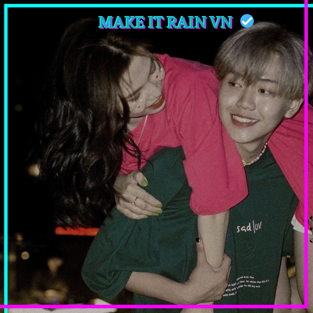 Áo Thun Tay Lỡ Unisex SAD.LUV Make It Rain VN, Áo Phông Nam Nữ Form Rộng, có hình ảnh video thật