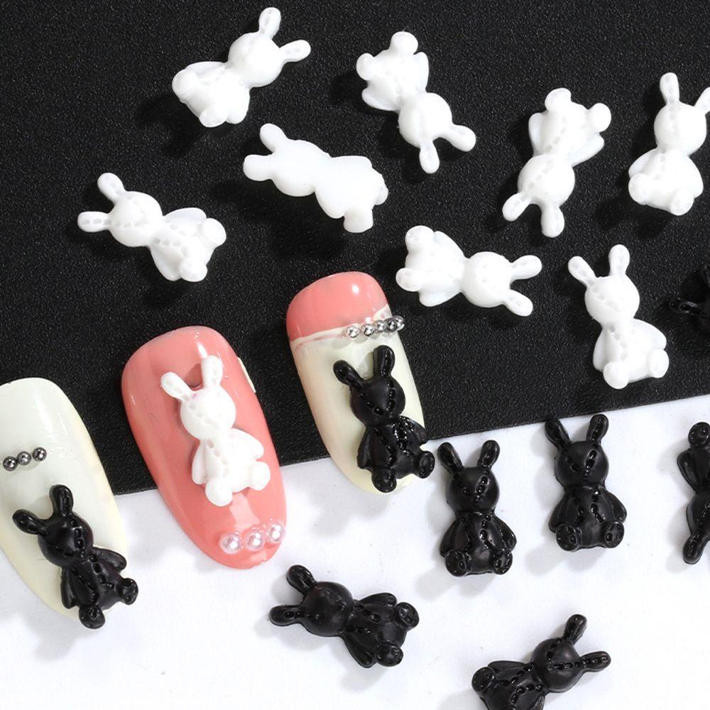 OCEANMAP Hoạt Hình Phụ Kiện Trang Trí Móng Tay 3D Hình Gấu Dễ Thương