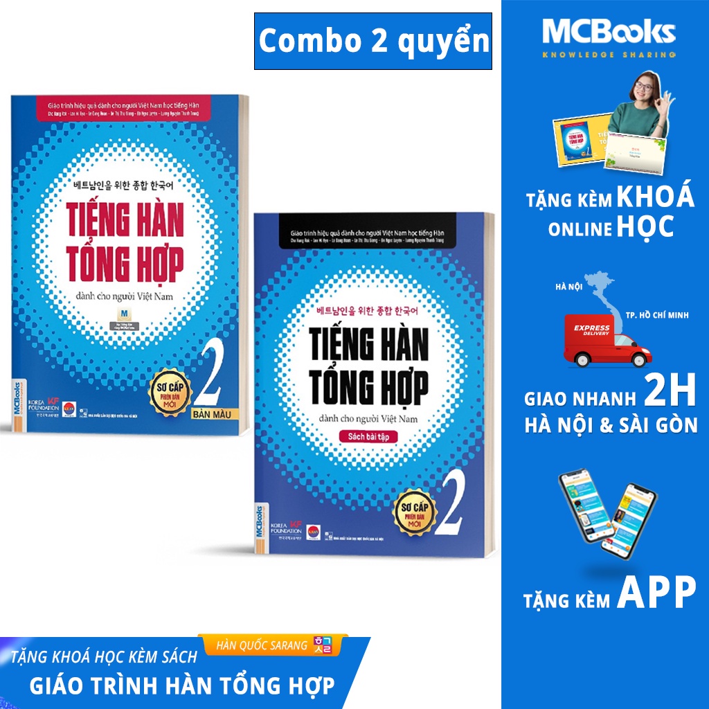 Sách - Combo Tiếng Hàn Tổng Hợp Dành Cho Người Việt Nam Trình Độ Sơ Cấp Tập 1-6 - Giáo Trình kèm Sách Bài Tập