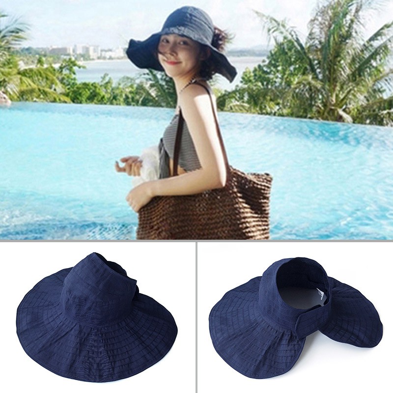 Nón vải hở đỉnh đầu dạng cuộn che nắng chống tia cực tím dễ phối đồ phong cách Hàn Quốc dành cho nữ