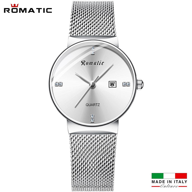 Đồng Hồ Nữ ROMATIC 4 vạch Italia - Dây Titanium Sang Trọng + Tặng Pin & Hộp