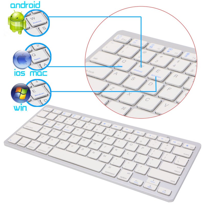 Ultra-Slim General Bluetooth Wireless Keyboard for PC ipad Android iOS Microsoft