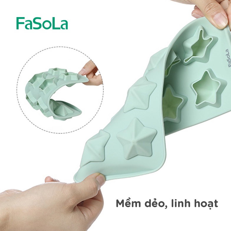 Khay làm đá, chocolate Silicon loại tròn, ngôi sao, kim cương FASOLA FSLJY-305