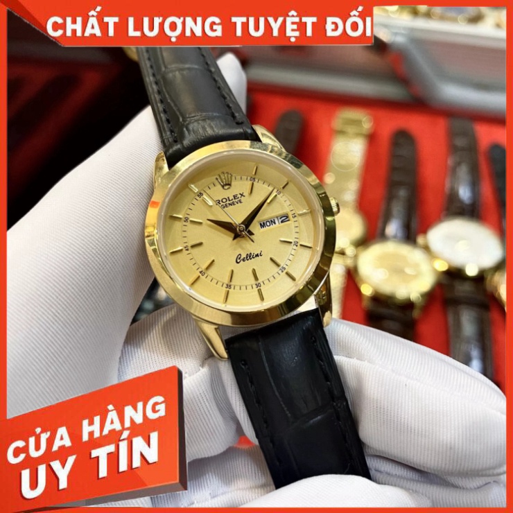 Đồng Hồ Nữ RoLex Sapphire R028 Mặt trơn 2 lịch Máy Pin Nhật chống xước Tuyệt đối