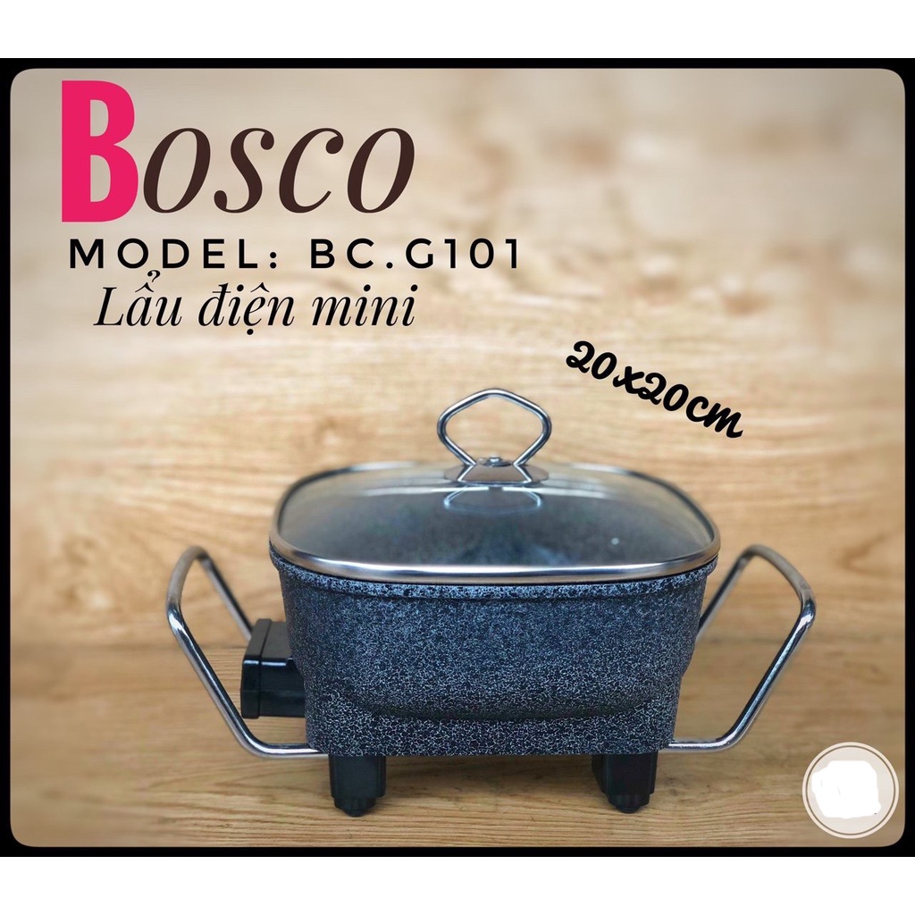 [Mã ELHADEV giảm 4% đơn 300K] CHẢO LẨU ĐIỆN VÂN ĐÁ mini BOSCO BC - G101 (2L)