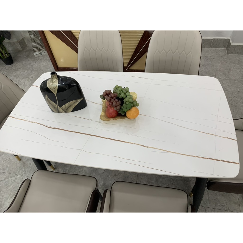 Bộ bàn ăn mặt đá hiện đại nhập khẩu GR001A