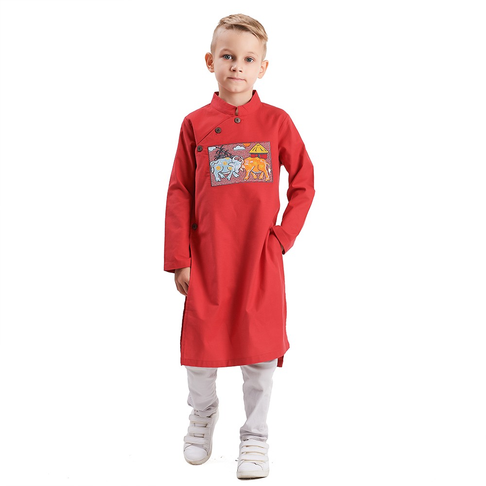 Áo Dài Bé Trai Cách Tân 10 - 34 kg Vải 100% COTTON - MEEJENA - 950