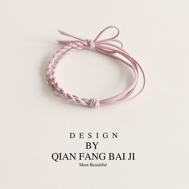 Dây buộc tóc bện màu đơn giản tùy chọn thời trang xinh xắn cho nữ