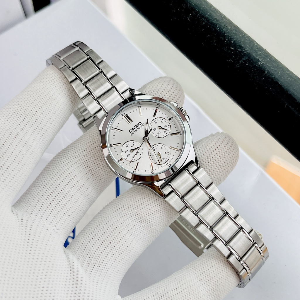 Đồng hồ đôi nam nữ dây thép Casio MTP V300D