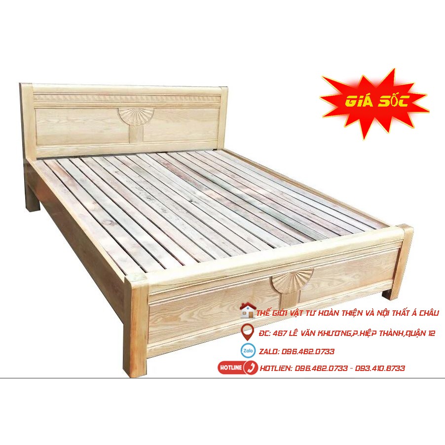 Giường gỗ sồi tự nhiên 1m6x2m tại TP.HCM