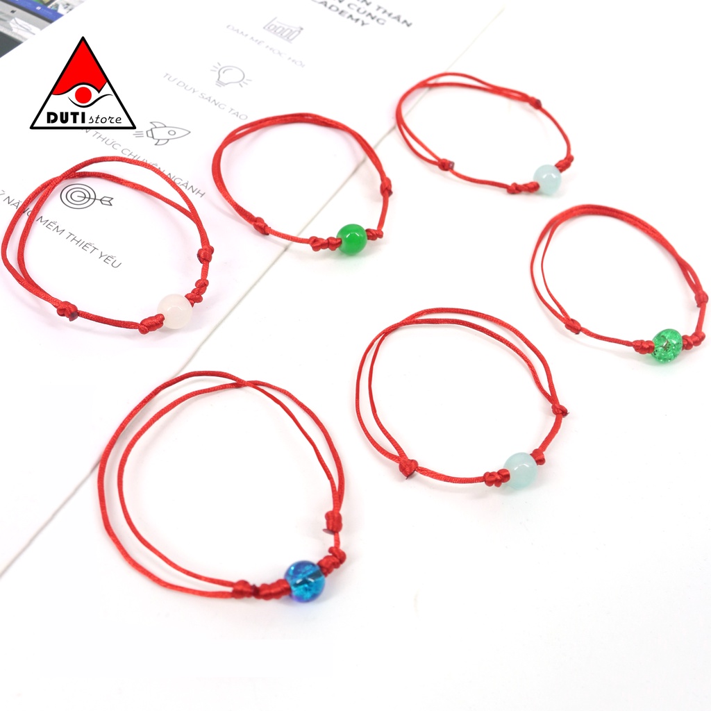 Vòng tay Sợi chỉ đỏ may mắn mix Hạt đá Handmade VNM007 DutiOS