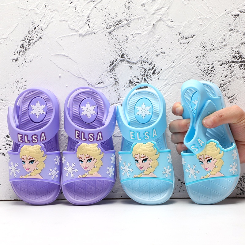 Giày Sandal Đế Mềm Chống Trượt In Hình Công Chúa Elsa Disney Thời Trang Mùa Hè 2022 Cho Bé Gái