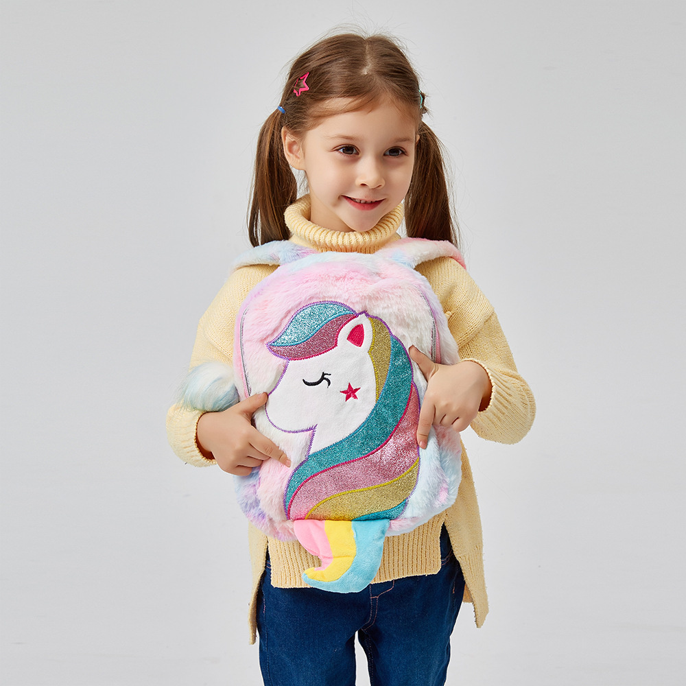 Trẻ Em Sang Trọng Túi Đi Học Hoạt Hình Cầu Vồng Đuôi Ba Lô Ba Lô Công Chúa Nhỏ Ba Lô Kỳ Lân