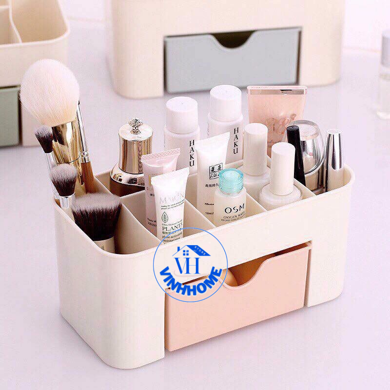 Kệ đựng mỹ phẩm mini bằng nhựa có ngăn kéo để bàn, trang trí phòng ngủ, nhà cửa vinhhome.store