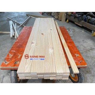 Thanh gỗ thông 4,5cm x 1,5cm x dài 120cm + láng mịn 4 mặt