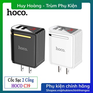 CỦ SẠC HOCO C39 2 Cổng USB 2.4A  - Đèn Led Hiển Thị - Chính Hãng