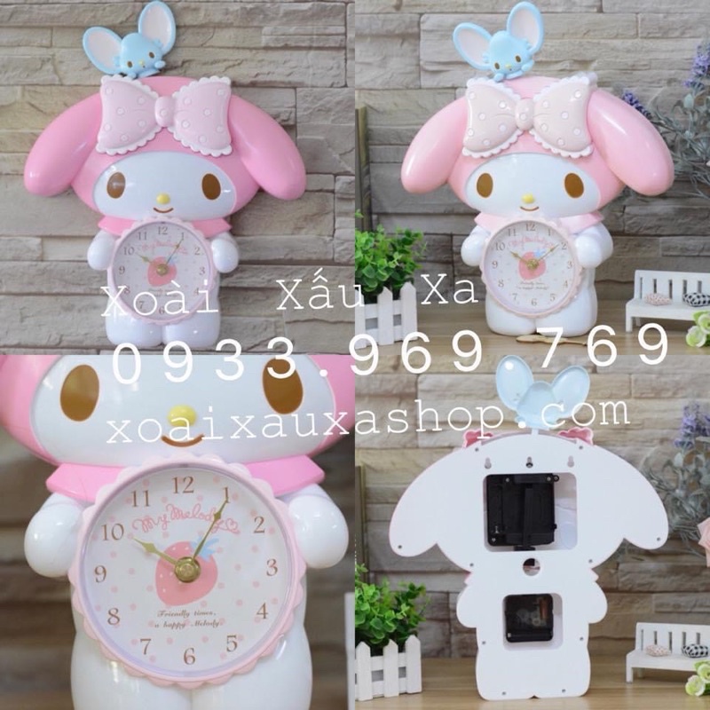 Đồng hồ treo tường hoạt hình mèo Kitty - MELODY dễ thương