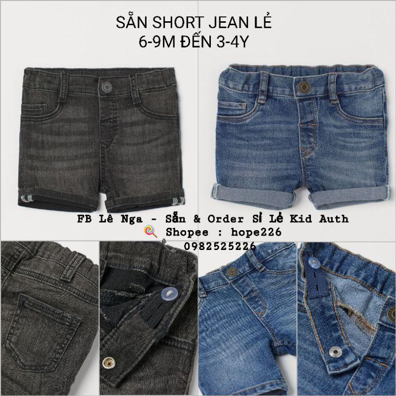 Quần short jean lẻ HM UK chính hãng size từ 6-9m đến 3-4y