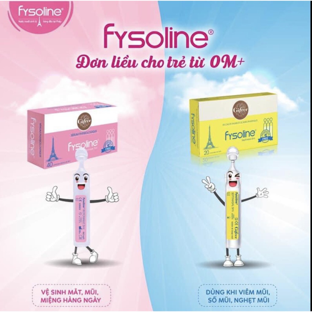 Fysoline Pháp - Nước Muối Sinh Lý, Vệ Sinh Mắt, Mũi, Miệng Cho Bé