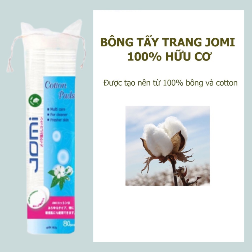 Bông Tẩy Trang Jomi Cotton Pads Nhật Bản 80 MIếng