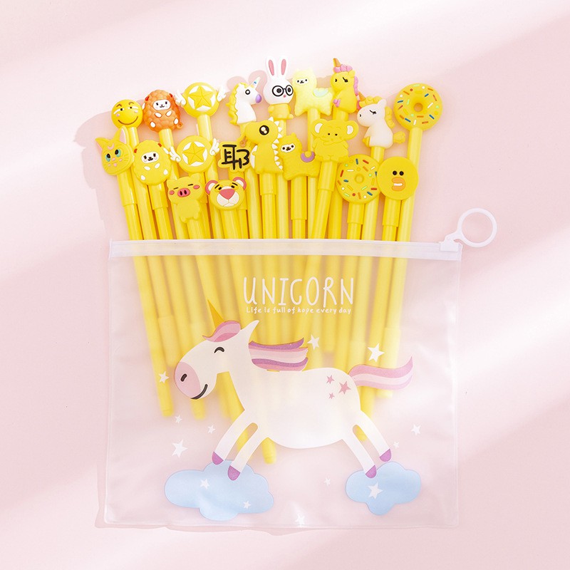 Combo 20 bút nước TẶNG KÈM túi bút trong suốt Cá store đa dạng màu, siêu cute
