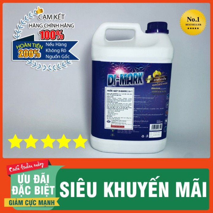 Nước giặt xả quần áo hương hoa Lavender công nghệ Utra Kép DI-MARK 5000ML (tím)