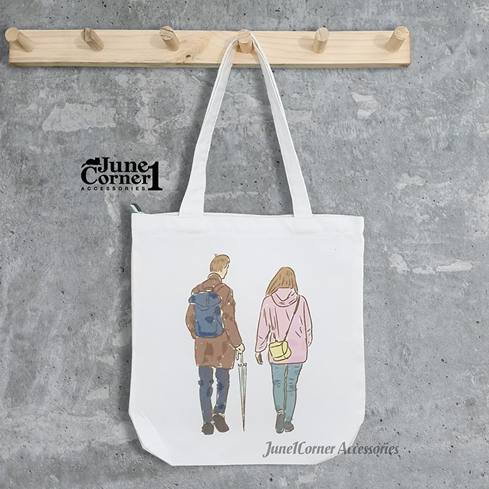BST 4 MẪU TÚI TOTE IN HỌA TIẾT HAPPY ( MIỄN PHÍ GÓI QUÀ TẶNG )