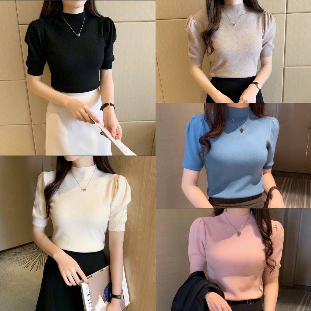 Áo len tay lỡ bồng, áo len cổ lỡ ngắn tay hàng quảng châu chất đẹp - A459 PANOSI