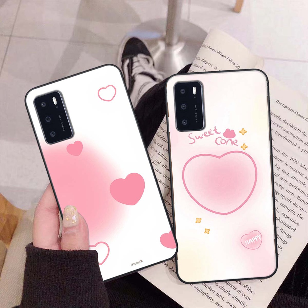 Ốp Oppo A16 in hình trái tim, caro kẹo ngọt đầy cá tính siêu đẹp siêu chất