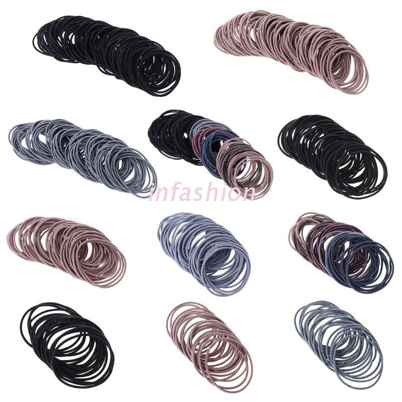 20/ 50/ 100 Dây thun buộc tóc 5cm màu trơn phong cách Hàn Quốc cho nữ