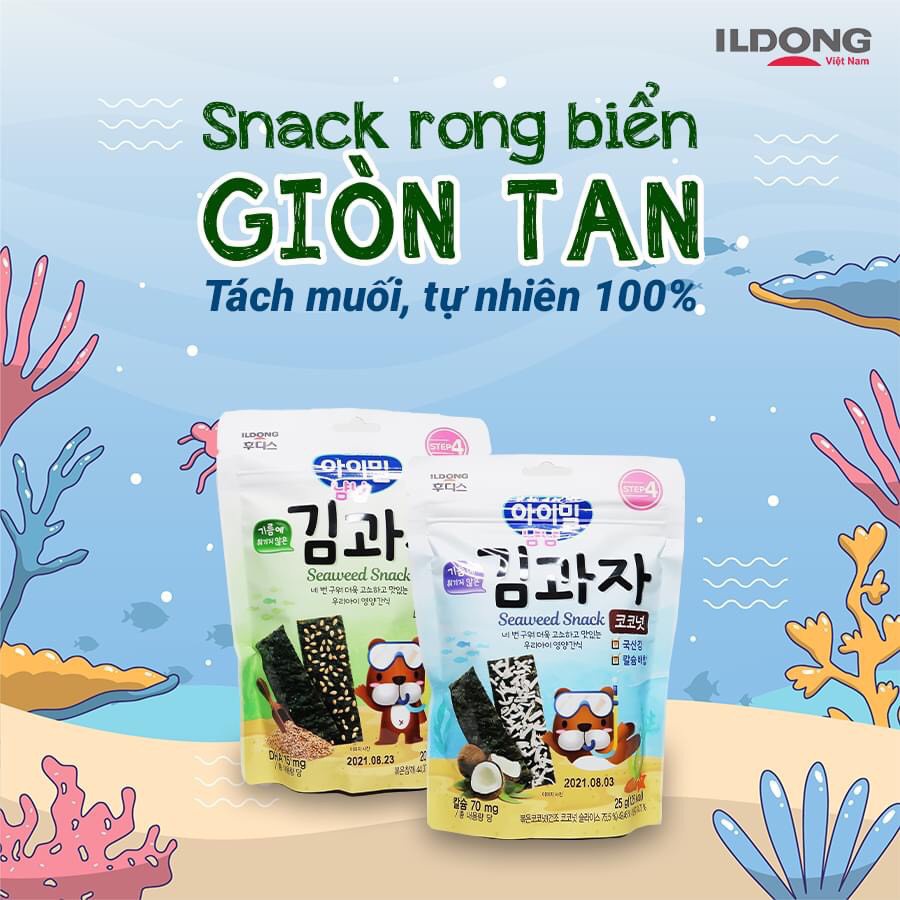 Rong biển tách muối ăn liền ILDONG cho bé (date 2023)
