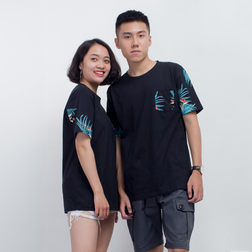 [Mã FADIRECT20 giảm 20K đơn từ 150K] Áo thun phối họa tiết lá xanh form rộng dáng unisex Hàn Quốc - City Cycle