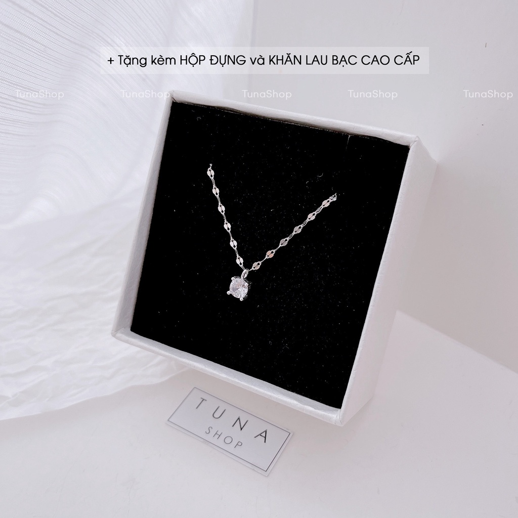 Dây chuyền bạc đá pha lê cao cấp TUNA SILVER, Vòng cổ nữ Bạc -𝐕𝐢𝐝𝐞𝐨 + 𝐚̉𝐧𝐡 𝐭𝐡𝐚̣̂𝐭 - 𝐂𝐚𝐦 𝐤𝐞̂́𝐭 𝐜𝐡𝐮𝐚̂̉𝐧 𝐁𝐚̣𝐜 Trang sức Bạc