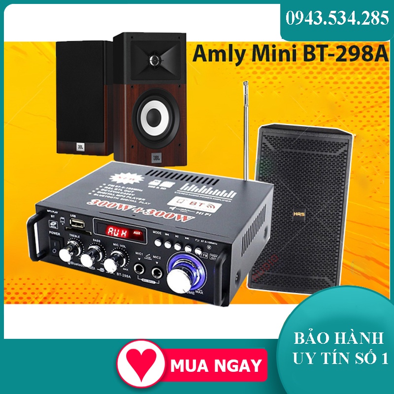amly, Âm ly giá rẻ, Amly Mini Bluetooth BT-298A/ BT198B-B cao cấp, chức năng đa dạng, loại mới, có chức năng thu âm
