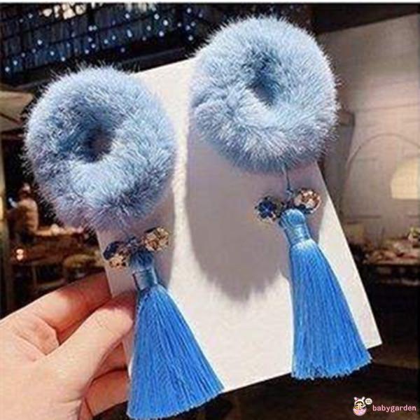 Cặp dây buộc tóc đính tua rua phong cách Trung Hoa xinh xắn dành cho bé gái