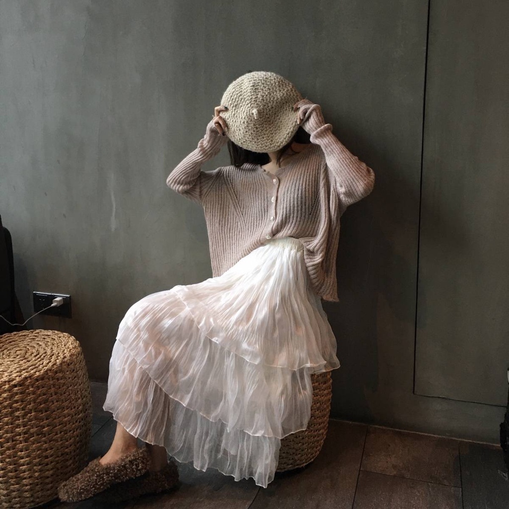 Chân Váy Chiffon Xếp Tầng Phong Cách Hàn Quốc Thời Trang Xuân Hè Hàng Mới Dành Cho Bạn Nữ 2021