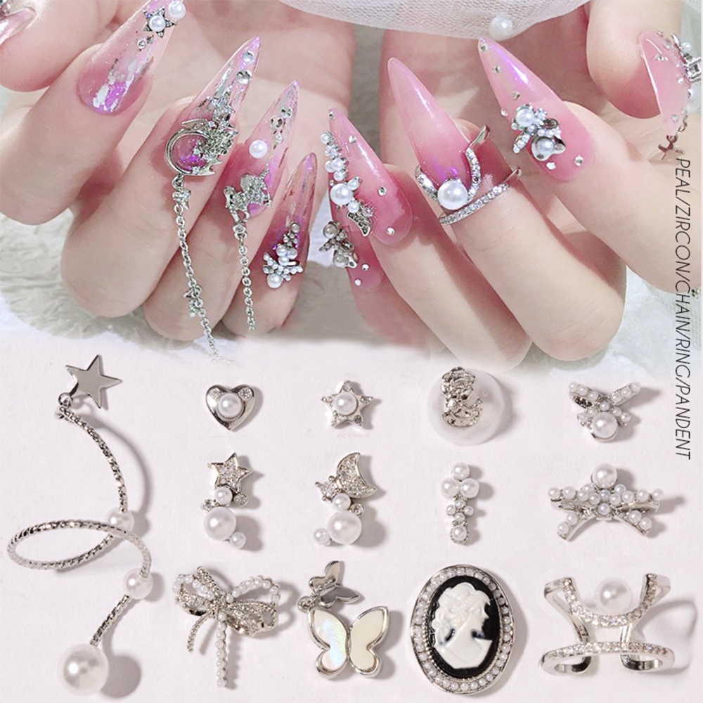 [Hàng mới về] Phụ Kiện Trang Trí Móng Tay Nghệ Thuật Hình Bướm Ánh Kim Loại 3D Sáng Bóng Thời Trang Sang Trọng