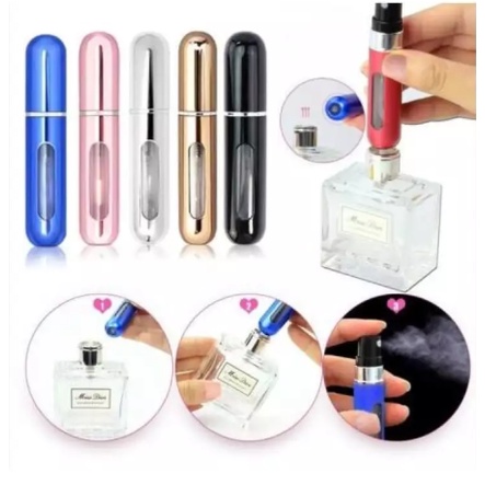 Combo 2 Lọ chiết nước hoa tự động thủy tinh bọc 2 lớp nhôm 5ml
