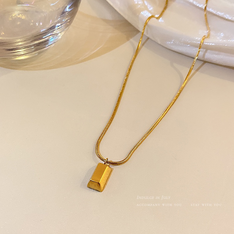 Dây chuyền vàng 18k KHÔNG GỈ vòng cổ titan nữ phong cách đơn giản trang sức titan cao cấp mẫu mới 2021